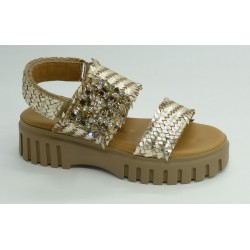 Sandalia de mujer de janet &amp; janet color oro