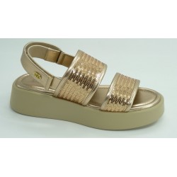 Sandalia mujer marca liu jo en color oro