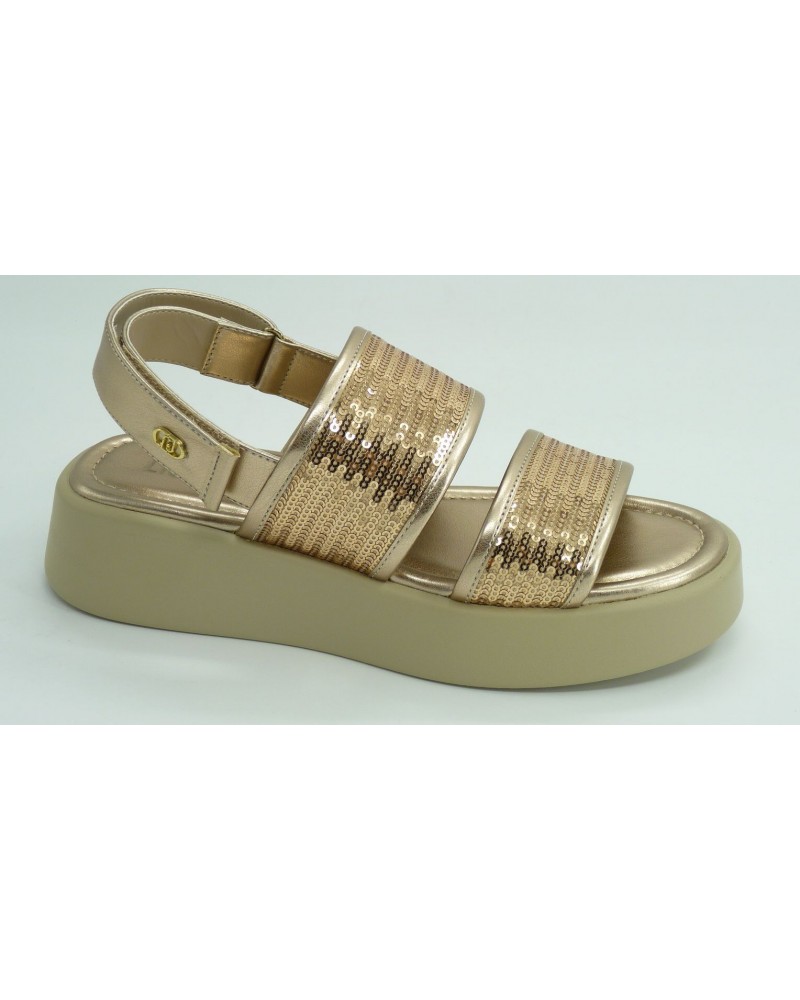 Sandalia mujer marca liu jo en color oro