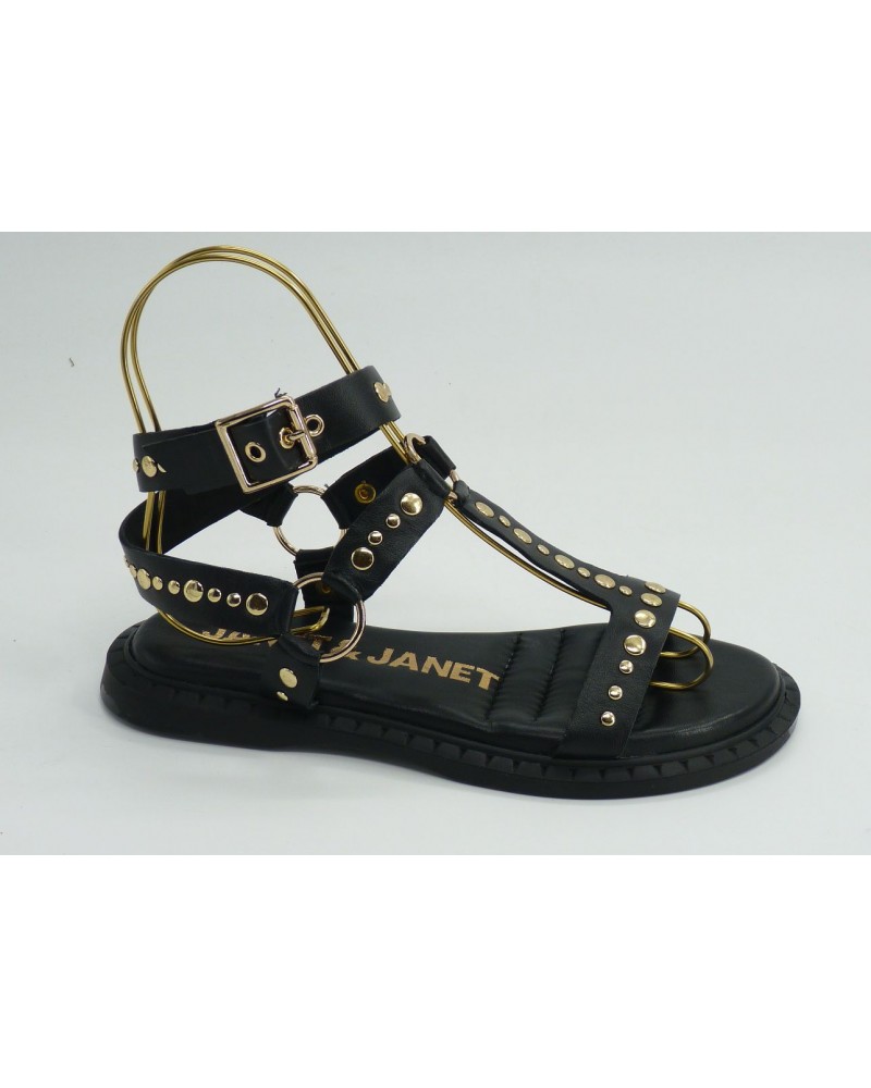 Sandalia mujer marca janet & janet en color negro