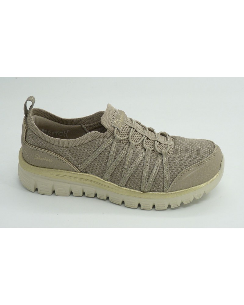 Deportivo mujer marca skechers en color taupe
