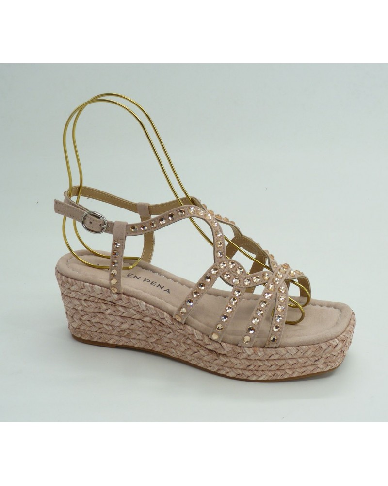 Sandalia mujer marca alma en penaen color oro