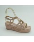 Sandalia mujer marca alma en penaen color oro