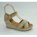 Sandalia mujer marca pitillosen color beige