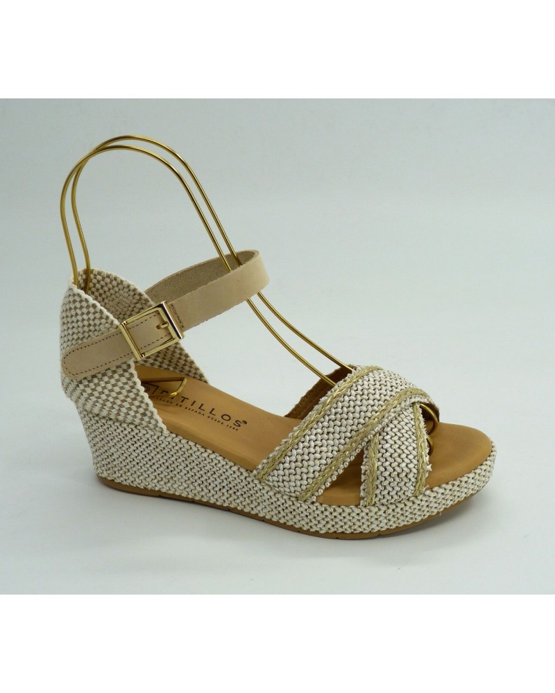 Sandalia mujer marca pitillosen color beige
