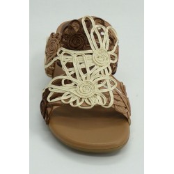 Sandalia mujer marca hispanitas en color cuero