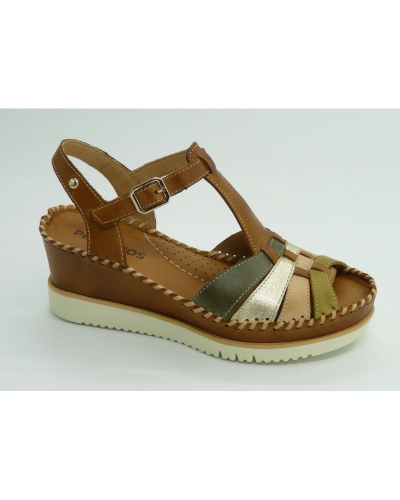 Cuña mujer marca pikolinos en color cuero
