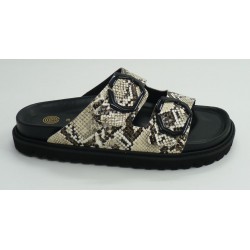 Sandalia mujer marca genuinsen color serpiente natural