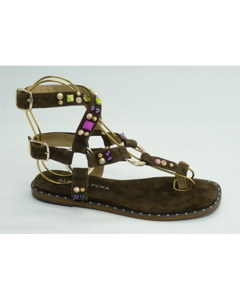 Sandalia mujer marca alma en penaen color marron