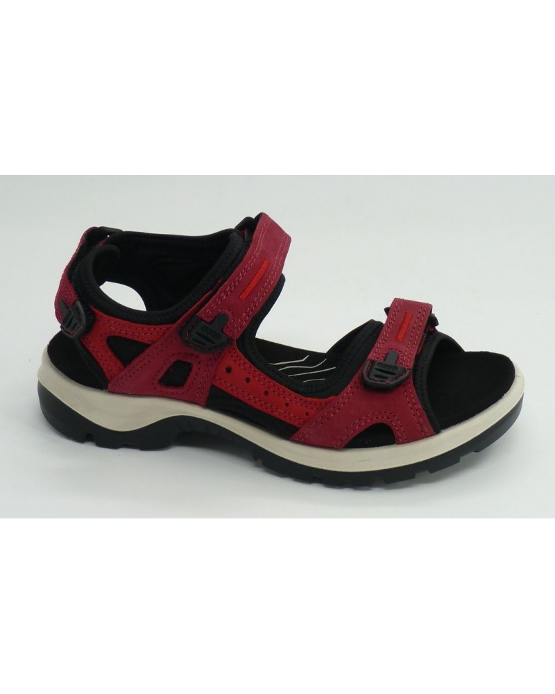 Sandalia mujer marca ecco en color rojo