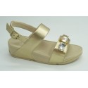 Sandalia mujer marca fit flopen color oro