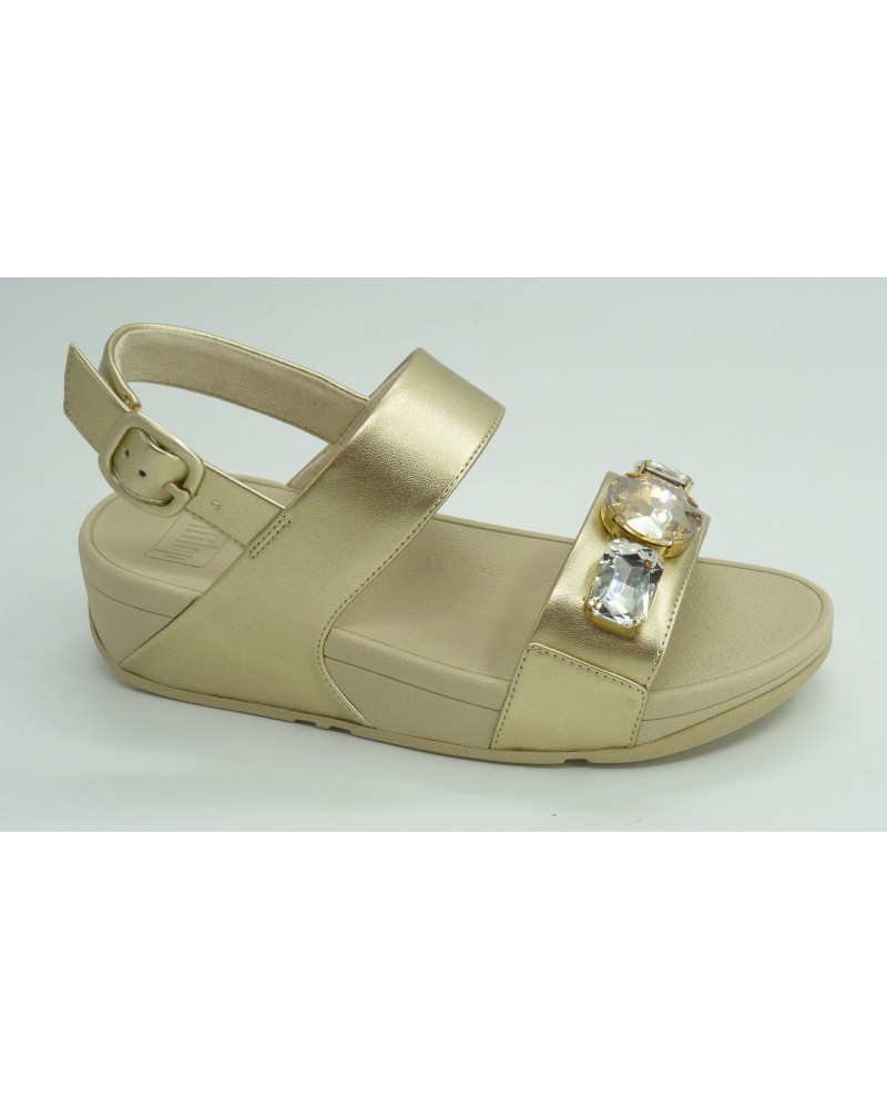 Sandalia mujer marca fit flopen color oro