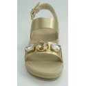 Sandalia mujer marca fit flopen color oro