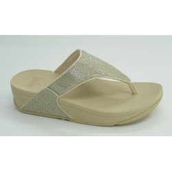 Sandalia mujer marca fit flopen color oro