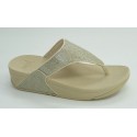 Sandalia mujer marca fit flopen color oro