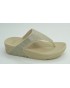 Sandalia mujer marca fit flopen color oro