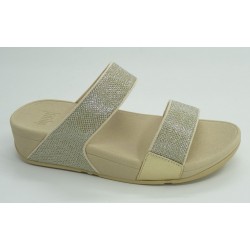 Sandalia mujer marca fit flopen color oro