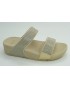 Sandalia mujer marca fit flopen color oro