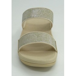 Sandalia mujer marca fit flopen color oro