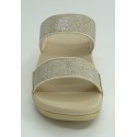 Sandalia mujer marca fit flopen color oro