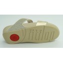 Sandalia mujer marca fit flopen color oro