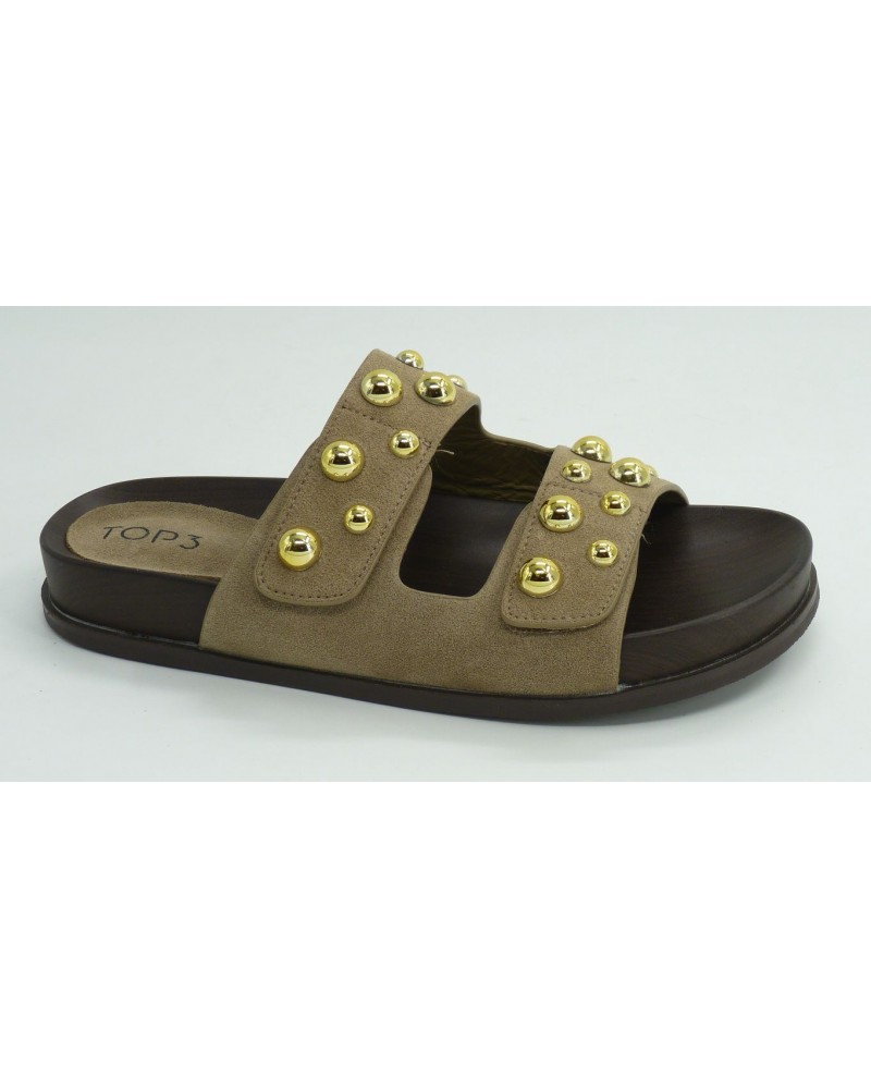 Sandalia mujer marca top 3 en color beige
