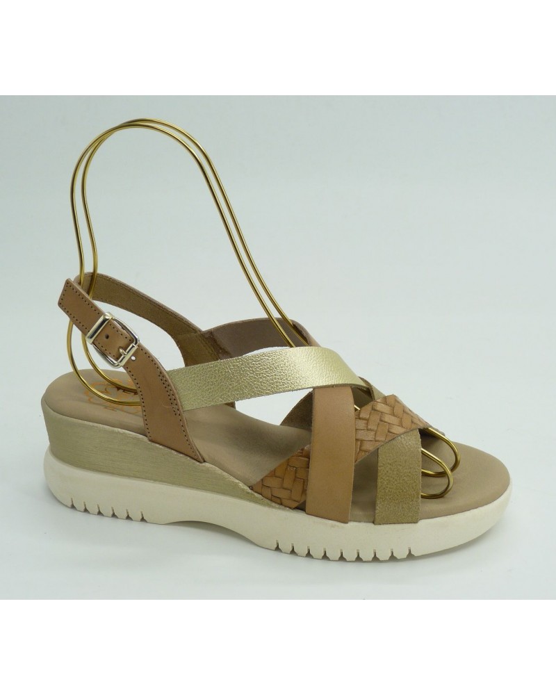 Sandalia mujer marca porronet en color taupe