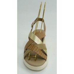 Sandalia mujer marca porronet en color taupe