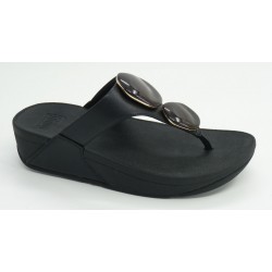Sandalia mujer marca fit flop en color negro