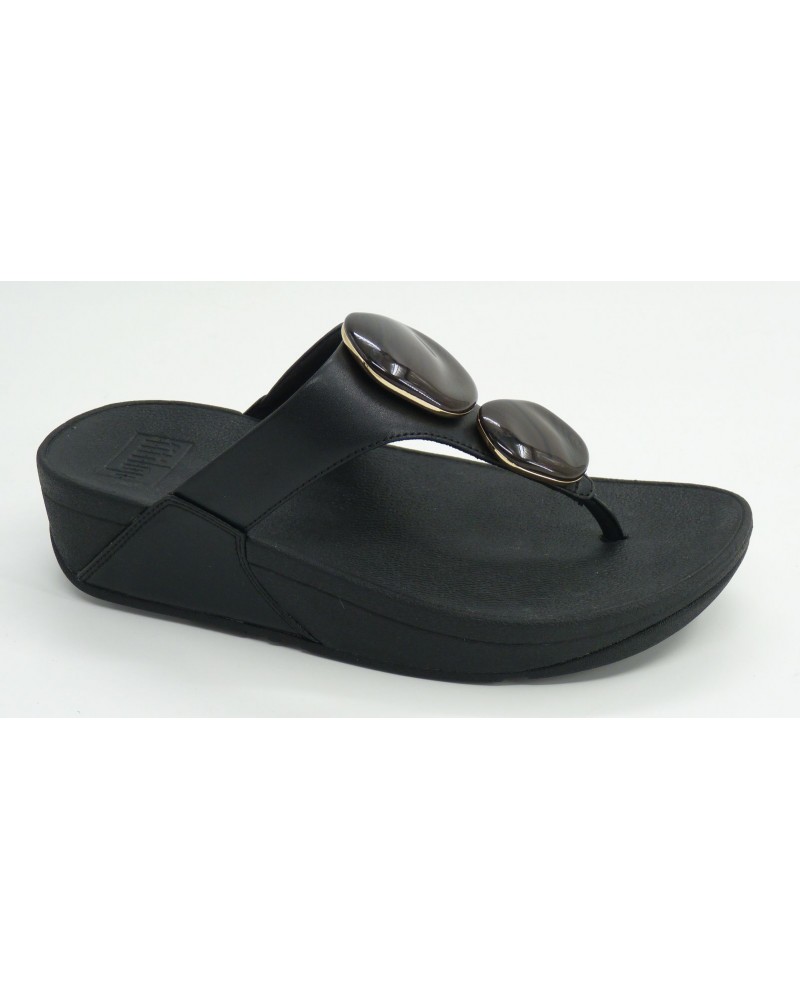 Sandalia mujer marca fit flop en color negro