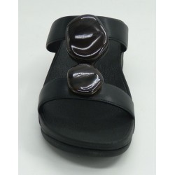 Sandalia mujer marca fit flop en color negro