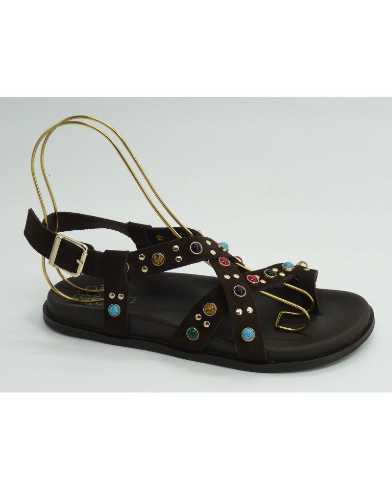 Sandalia mujer marca porronet en color marron