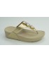Sandalia mujer marca fit flopen color oro