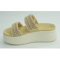 Sandalia mujer marca dude en color beige