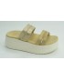 Sandalia mujer marca dude en color oro
