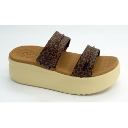 Sandalia mujer marca dude en color leopardo