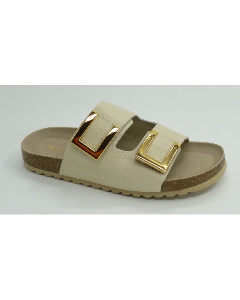Sandalia mujer marca montiel is en color beige