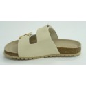 Sandalia mujer marca montiel is en color beige