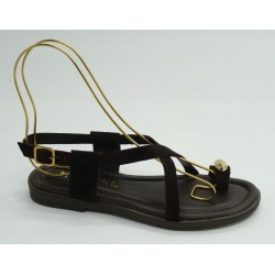 Sandalia mujer marca montiel isen color marron