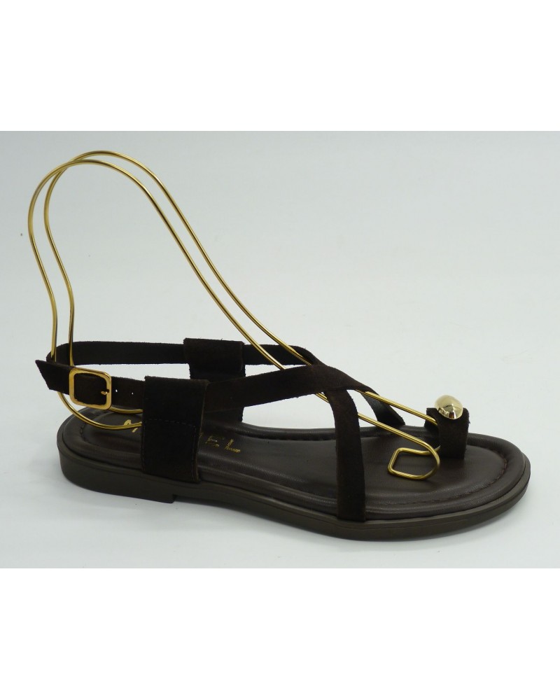 Sandalia mujer marca montiel isen color marron