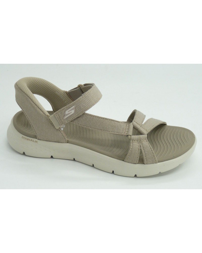 Sandalia mujer marca skechers en color taupe