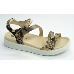 Sandalia mujer marca ecco en color serpiente natural