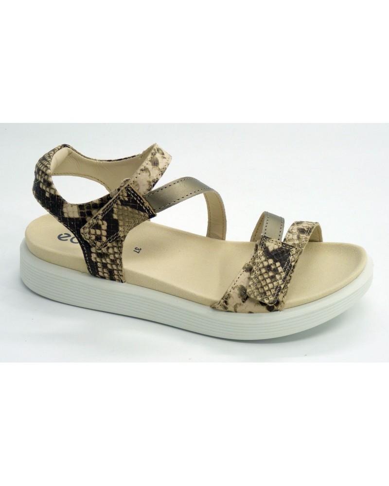 Sandalia mujer marca ecco en color serpiente natural