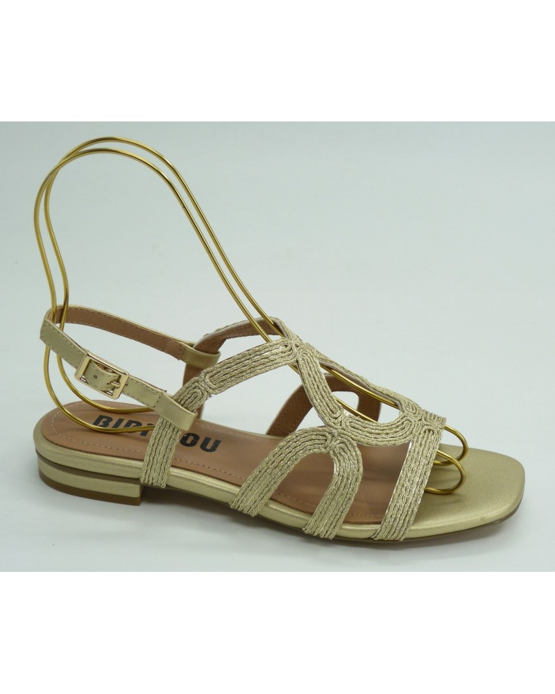 Sandalia mujer marca bibi louen color oro