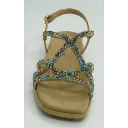 Sandalia mujer marca alma en penaen color bronce