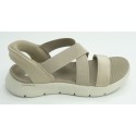 Sandalia mujer marca skechers en color taupe