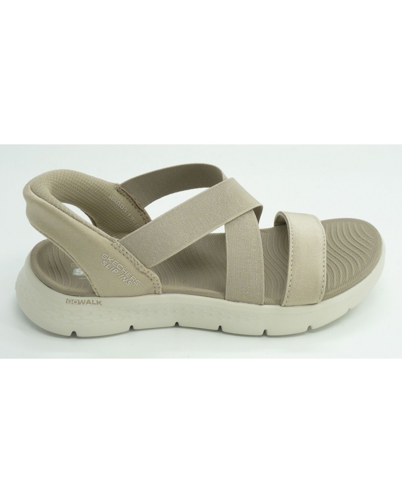 Sandalia mujer marca skechers en color taupe