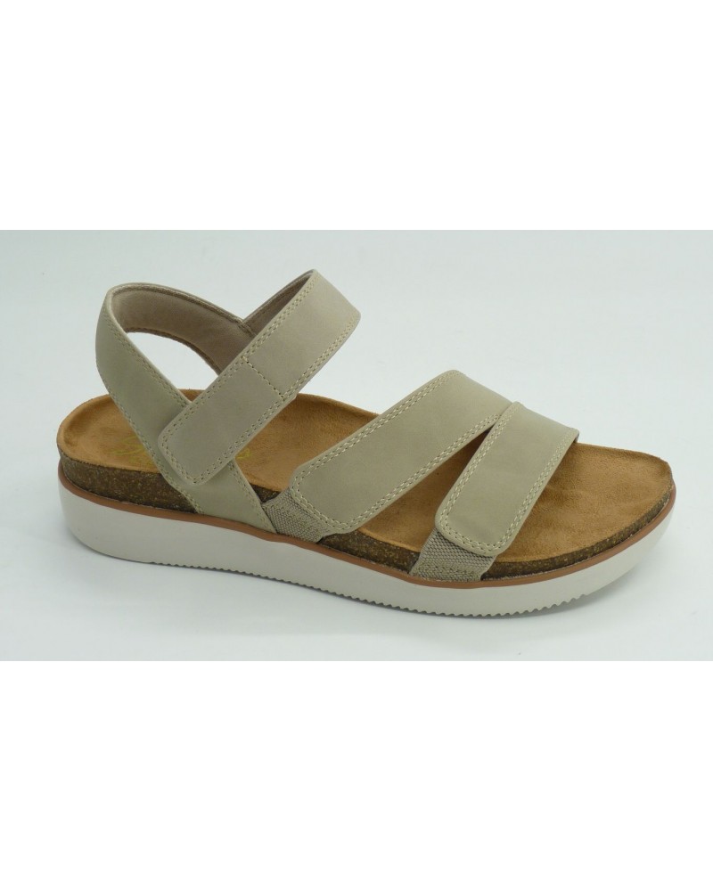 Sandalia mujer marca skechers en color taupe