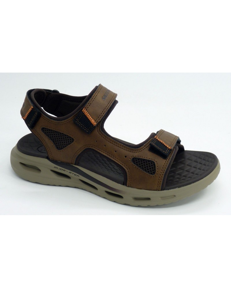 Sandalia hombre marca skechers en color marron