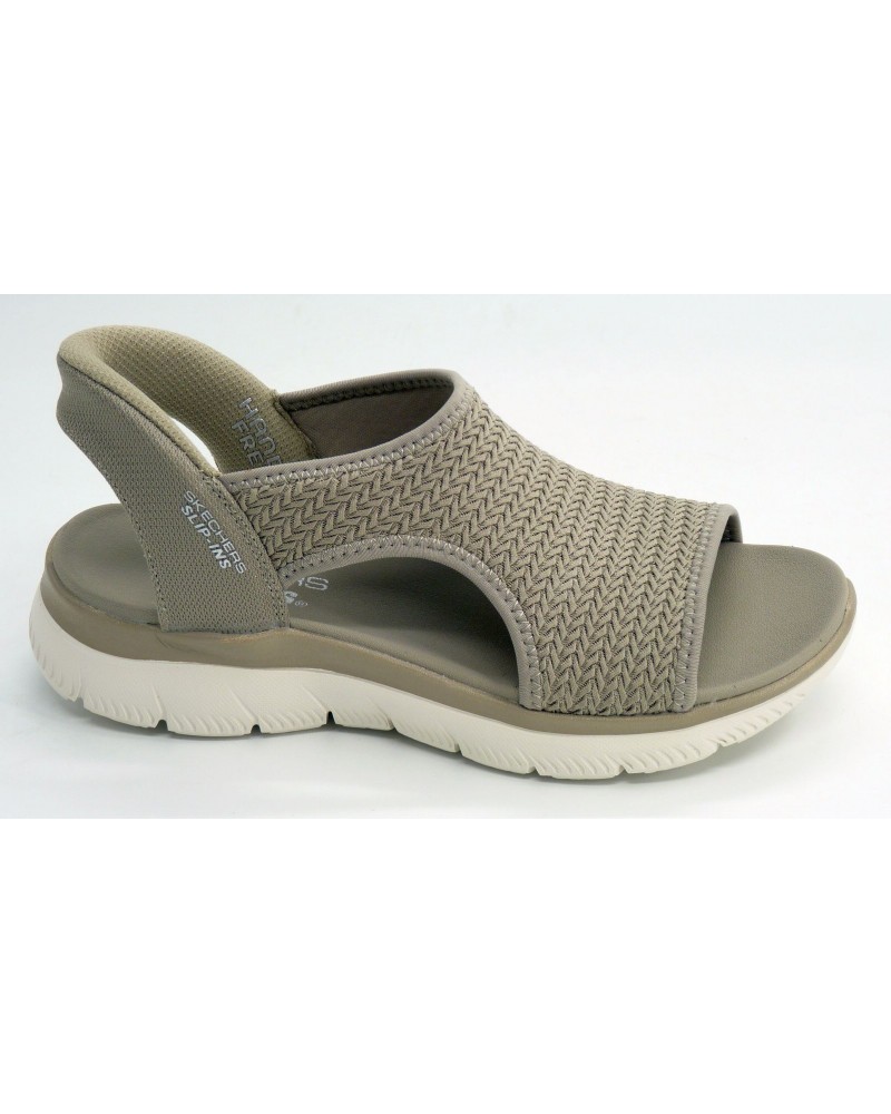 Sandalia mujer marca skechers en color taupe